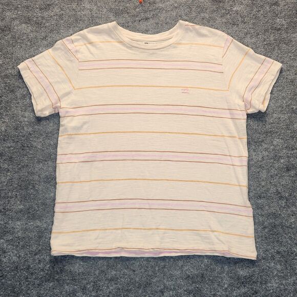 Billabong Shirt Mens Large 100% Cotton Striped Short Sleeve Surf Skate Beach - Picture 1 of 6